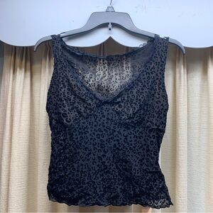 Sheer Black Leopard Top